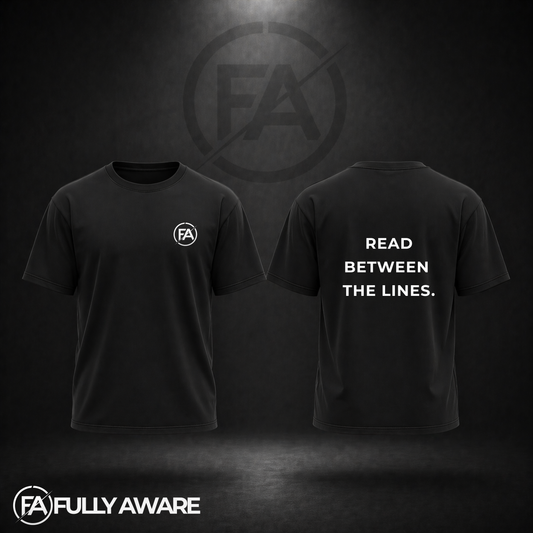 FULLY AWARE. READ BETWEEN THE LINES. | Oversized Heavyweight T-Shirt.